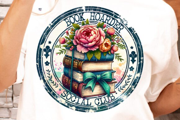 Book Hoarder Social Club PNG Floral
