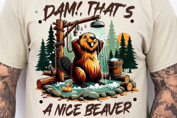 Dam Nice Beaver PNG Funny Hiking Camping: A Unique Digital Design for Outdoor Enthusiasts