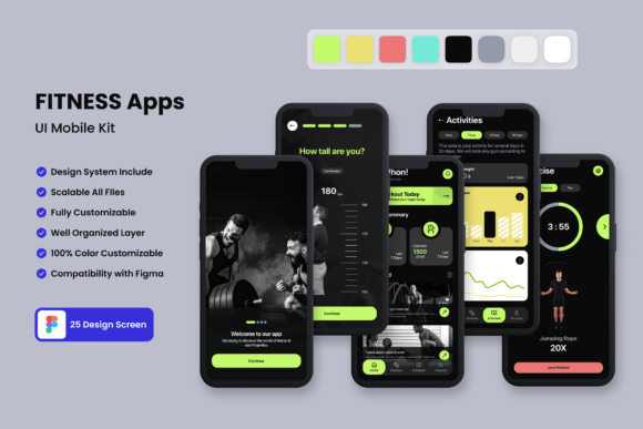 Fitness Application Mobile UI KIT: A Comprehensive Design Resource for Developers and Designers