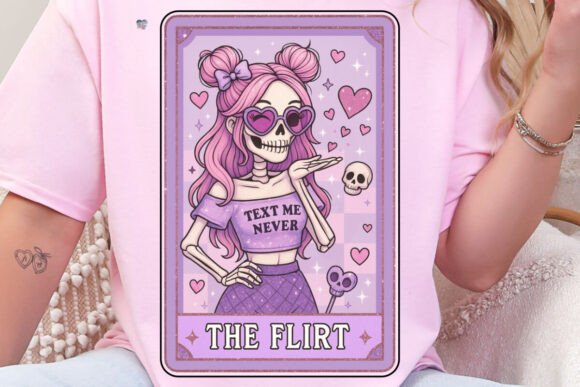 The Flirt Tarot Card PNG Goth Skeleton: A Stylish and Versatile Design for Creative Expression